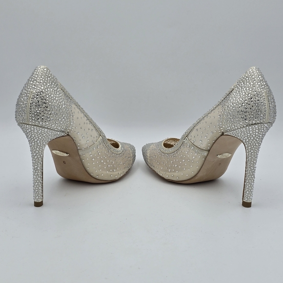 Badgley Mischka Weslee Mesh Crystal Adorned Princess Pumps, Women's Size 6 - Picture 7 of 16